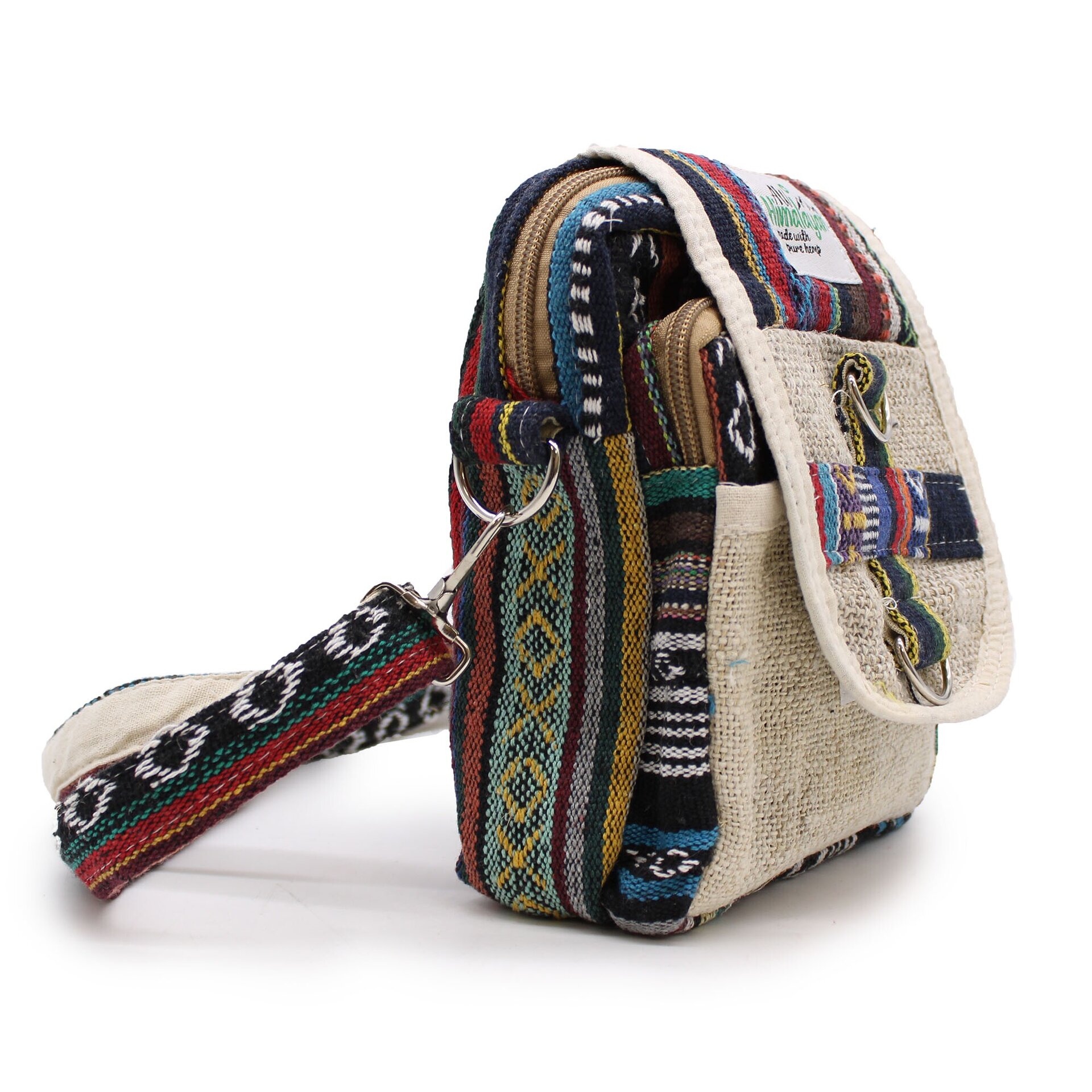 Bolsa de viaje Body-Cross de cáñamo natural y Jhari - 2